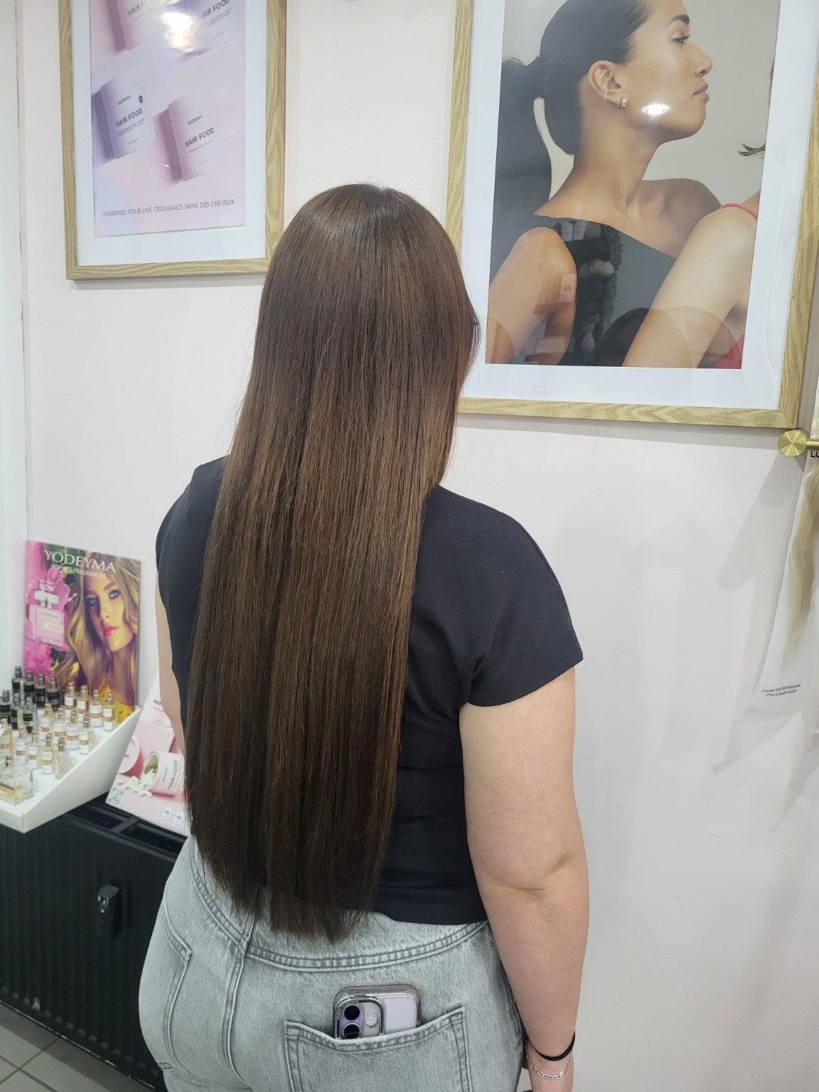Résultat naturel d'une pose d'extensions cheveux longs à Seraing